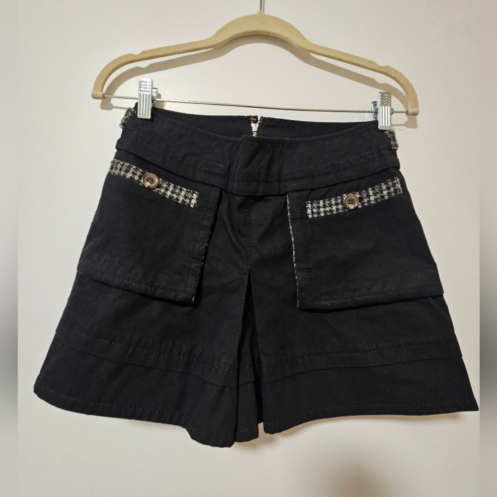 Burberry Black Skirt with Checkered Detail